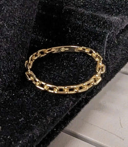 10K Yellow Gold Anchor Chain Link Ring - The Bookstore