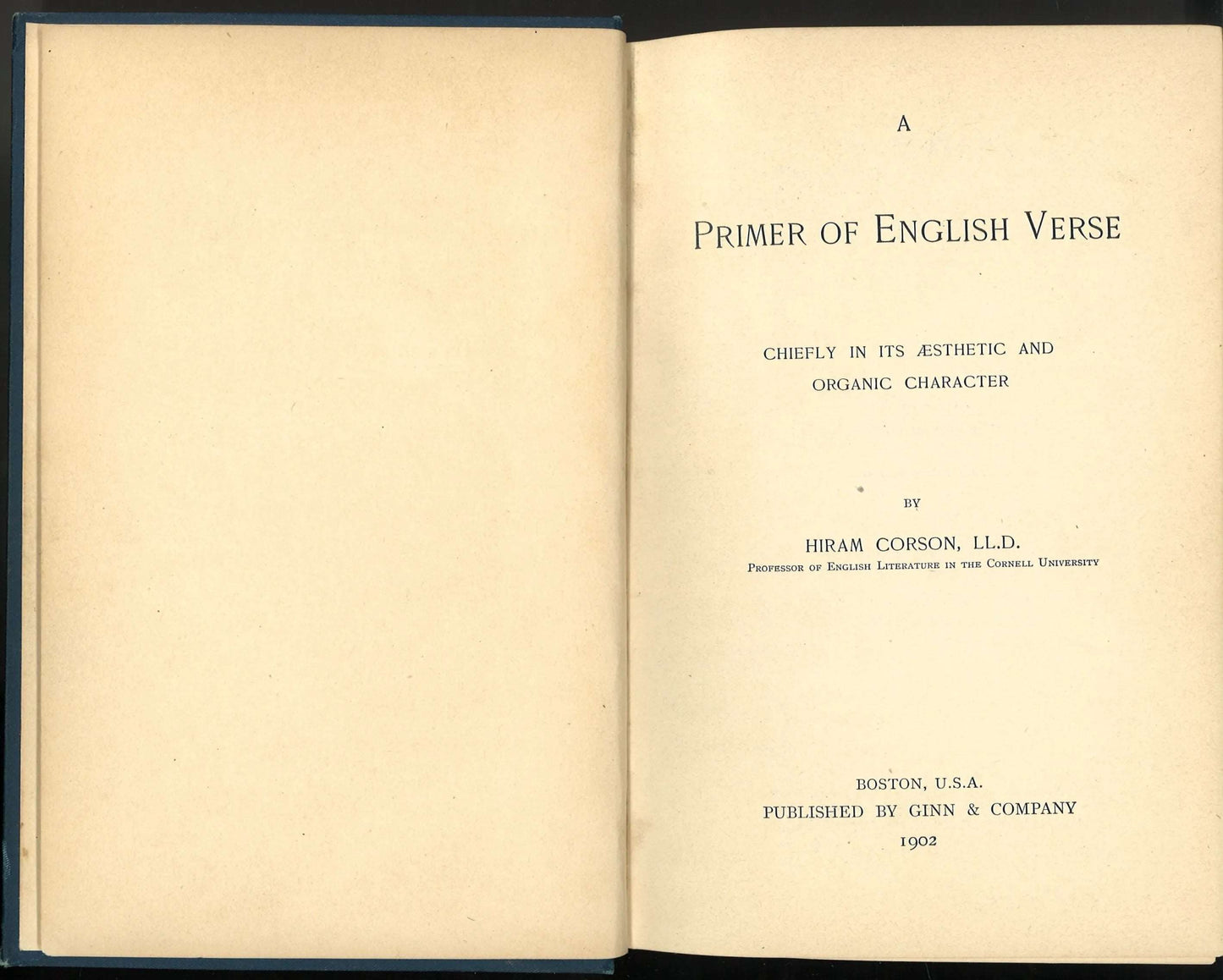 A Primer of English Verser by Hiram Corson - The Bookstore