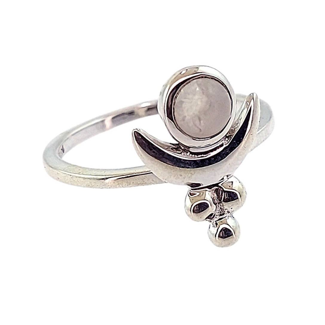Abundance - Rainbow Moonstone Ring - Size 8 Crystal Earth Sterling