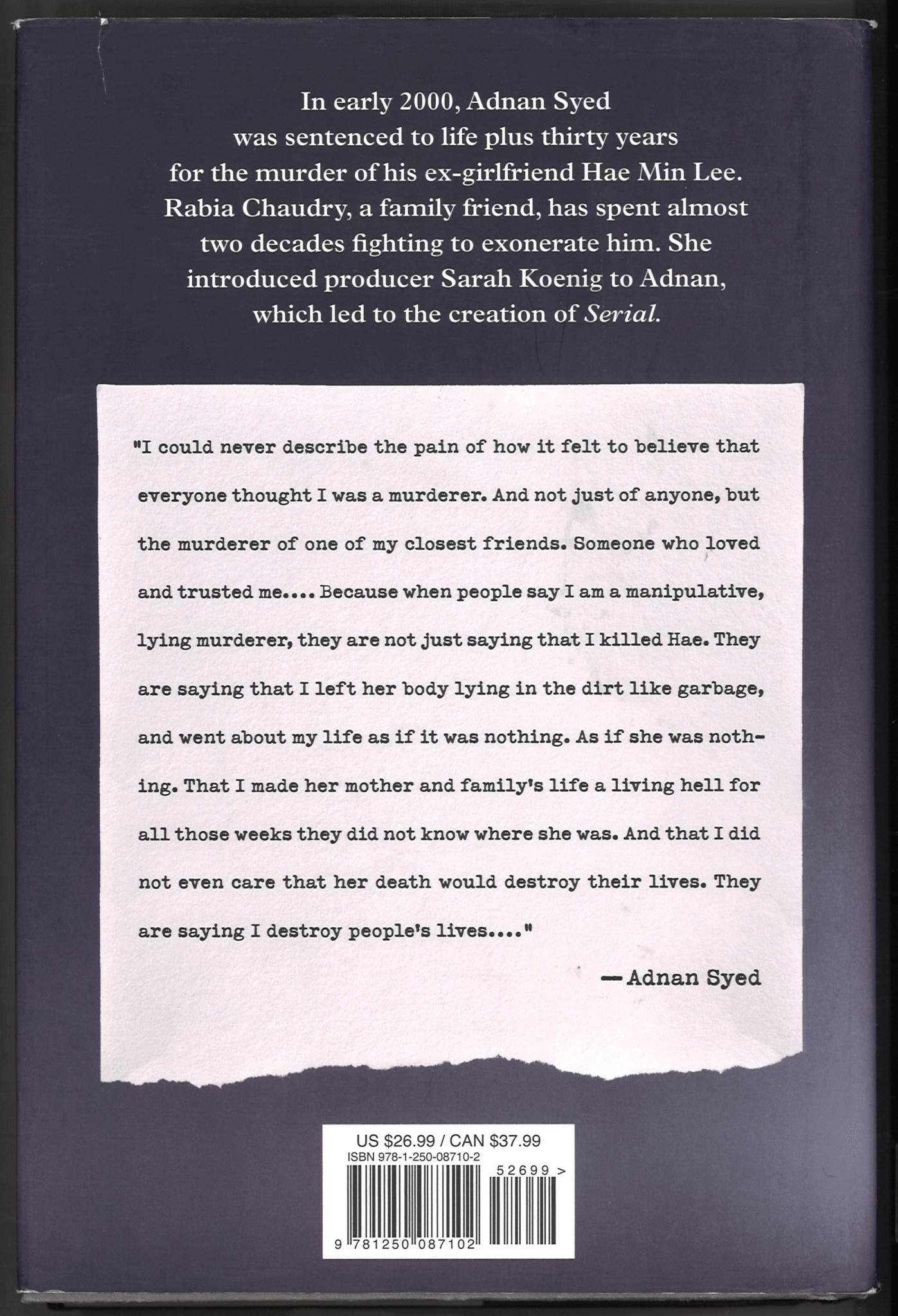 Adnan's Story: The Search for Truth and Justice After Serial - The Bookstore
