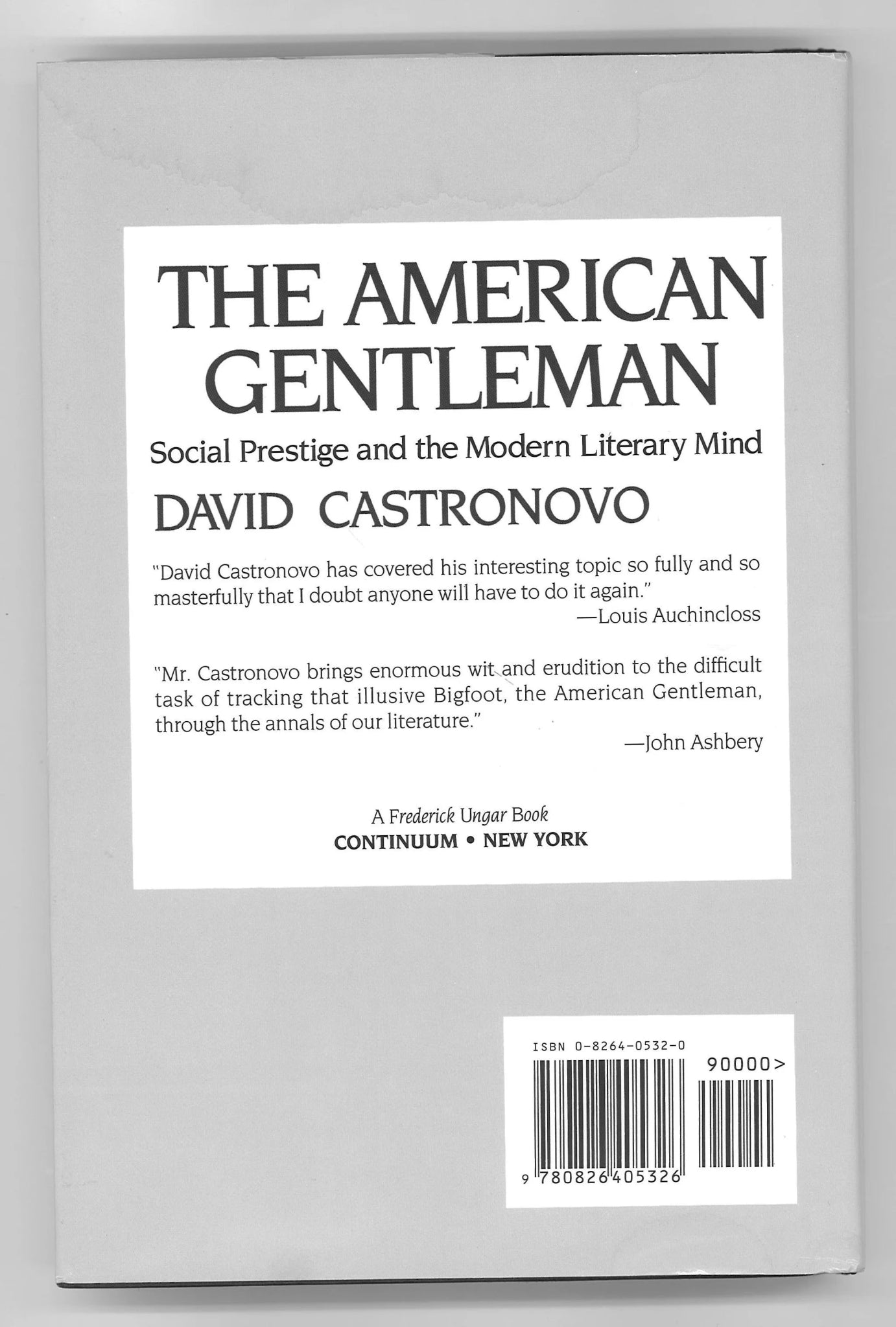 American Gentleman: Social Prestige and the Modern Literary Mind - The Bookstore