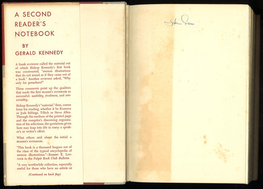 A Second Reader's Notebook (1959) First Edition