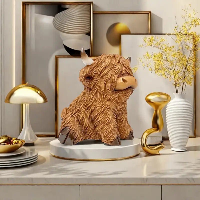 Brown Highland Cow Figurine - The Bookstore