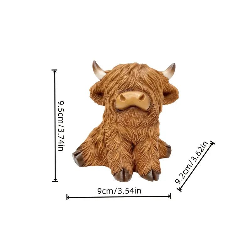 Brown Highland Cow Figurine - The Bookstore