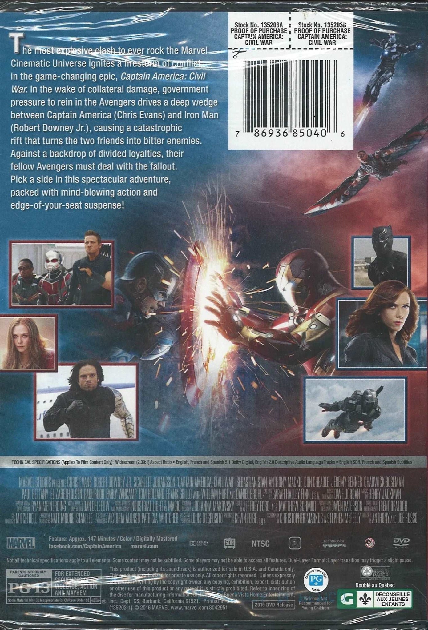 Captain America: Civil War  DVD My Store