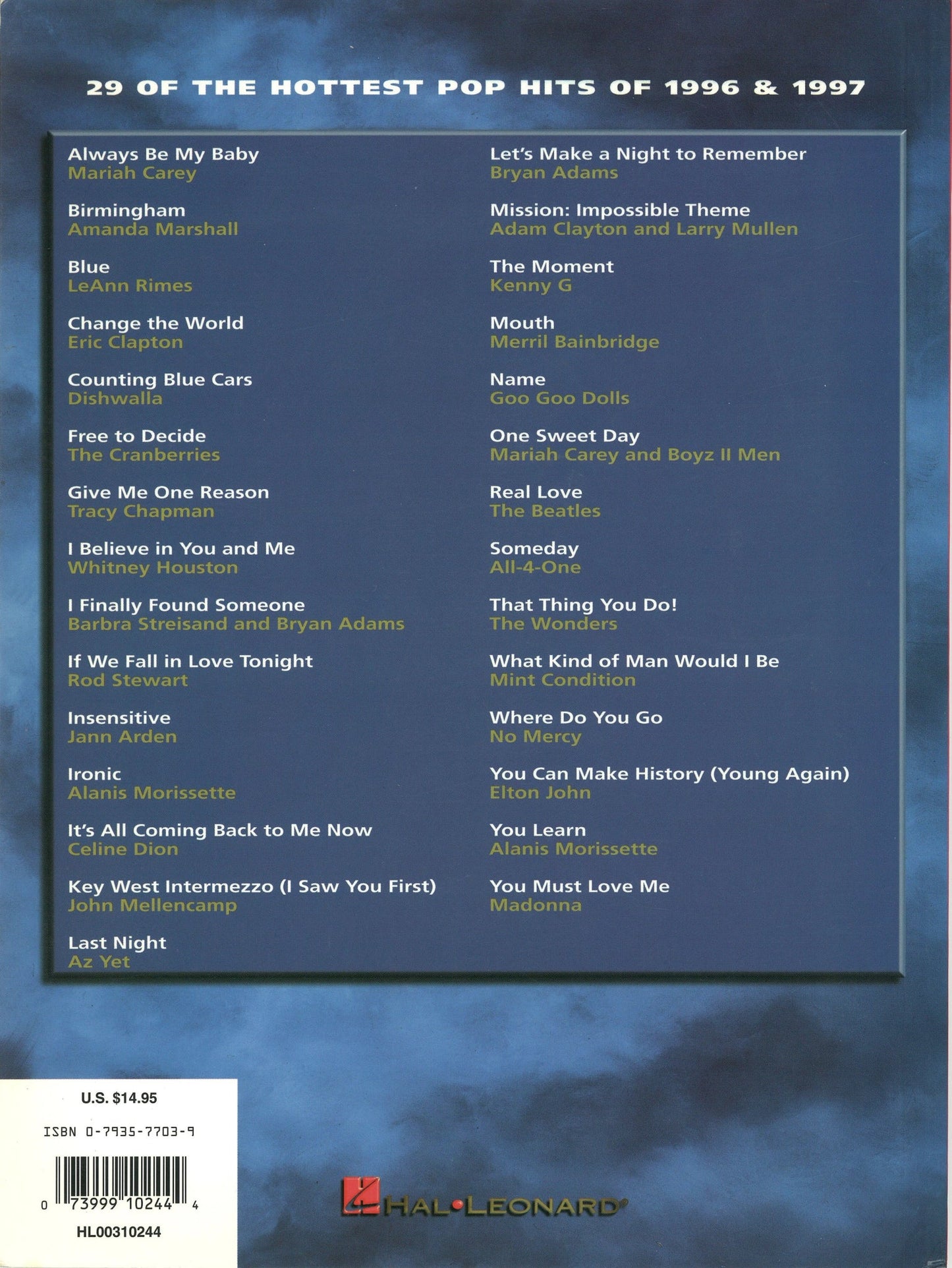 Chart Hits of '96-'97 Hal Leonard Publishing