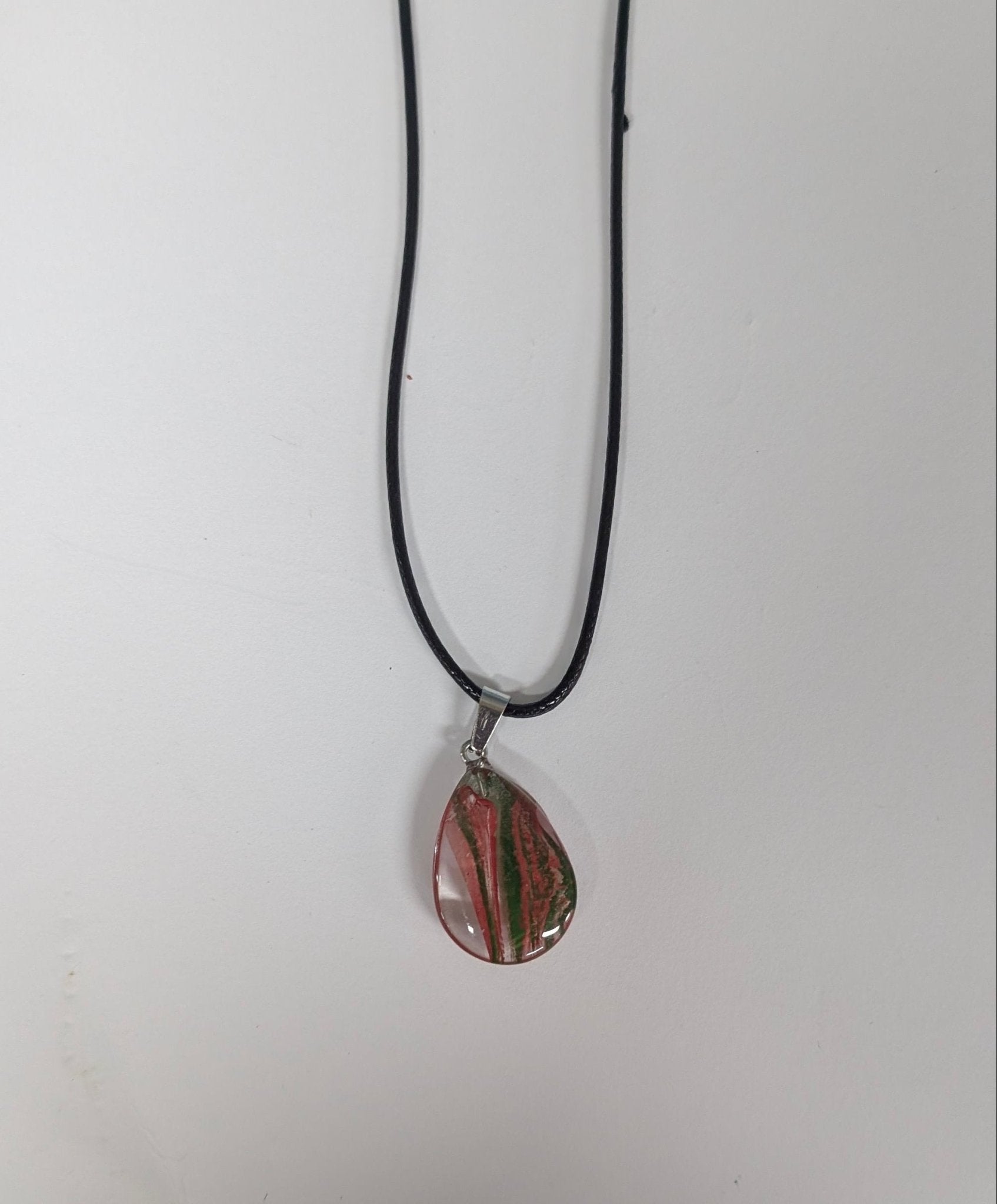 Colourful Glass Water Drop Necklace - The Bookstore