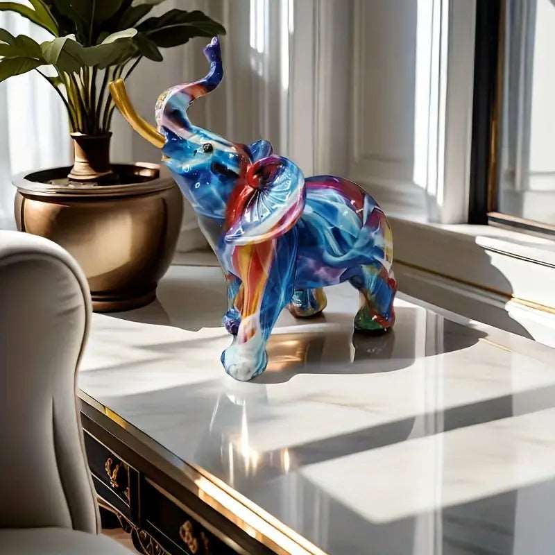 Creative Graffiti Elephant Statue YQM Art