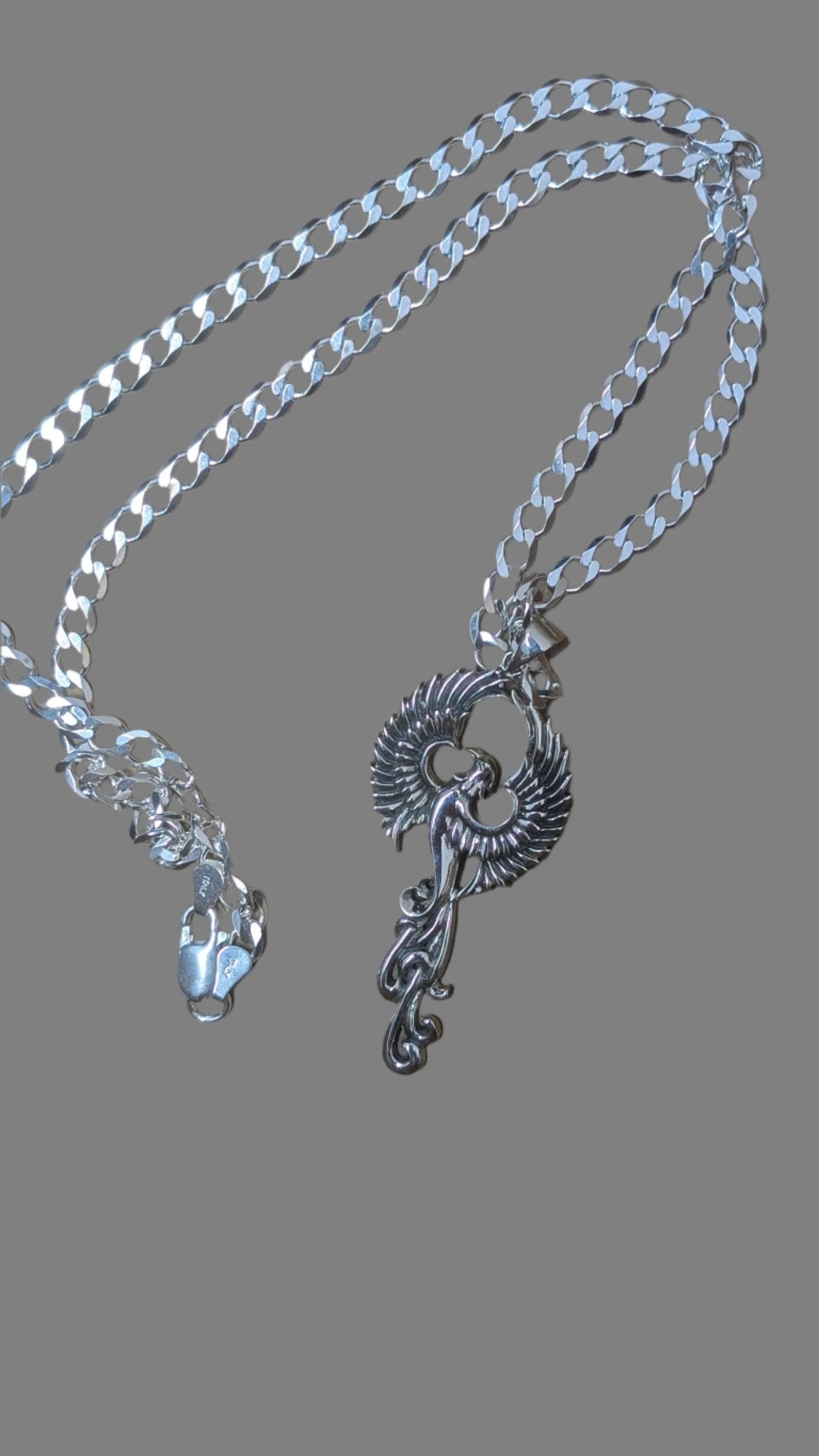 Cry of the Rising Phoenix Sterling Silver Necklace Silver Insanity