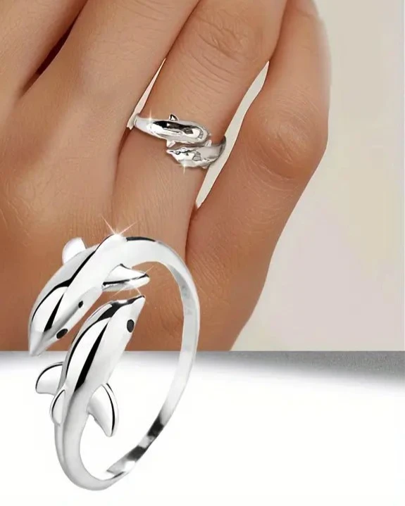 Dolphin S925 Open-Ring--Elegant and Minimalist Luna Studio