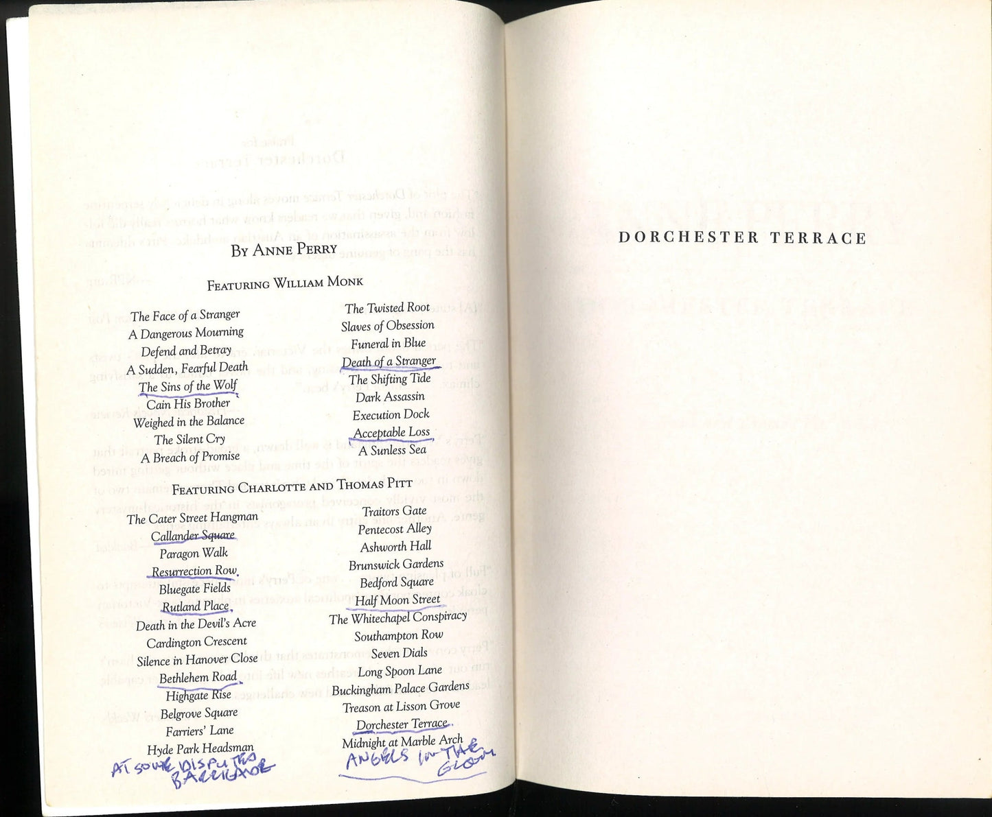 Dorchester Terrace Anne Perry
