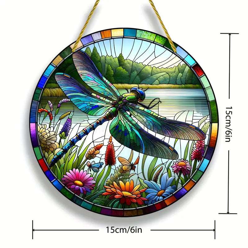 Dragonfly Suncatcher - Stained Window Hanging - The Bookstore