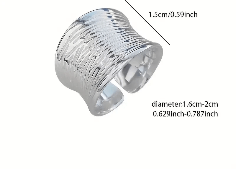 Elegant Sterling Silver Wide Band - Adjustable Ring LXia Jewelry