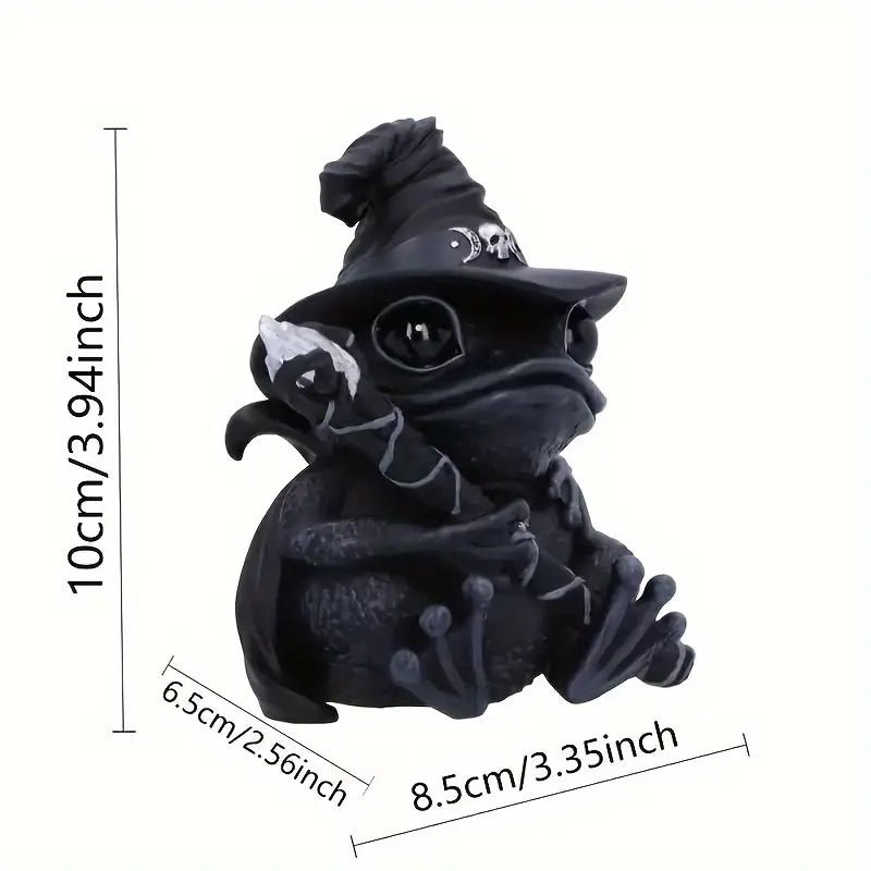 Enchanting Witch Frog Figurine – Gothic Halloween Decor - The Bookstore