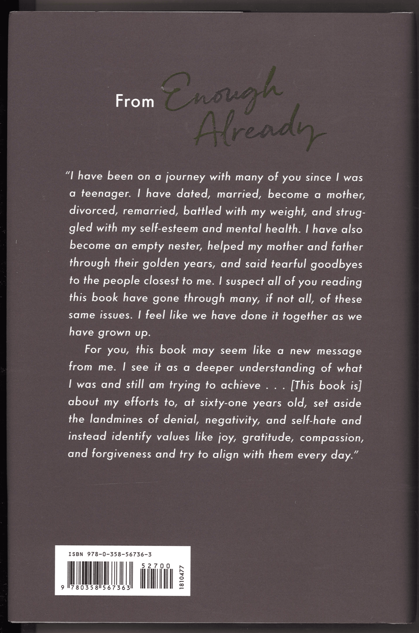 Enough Already: Learning to Love the Way I Am Today - The Bookstore