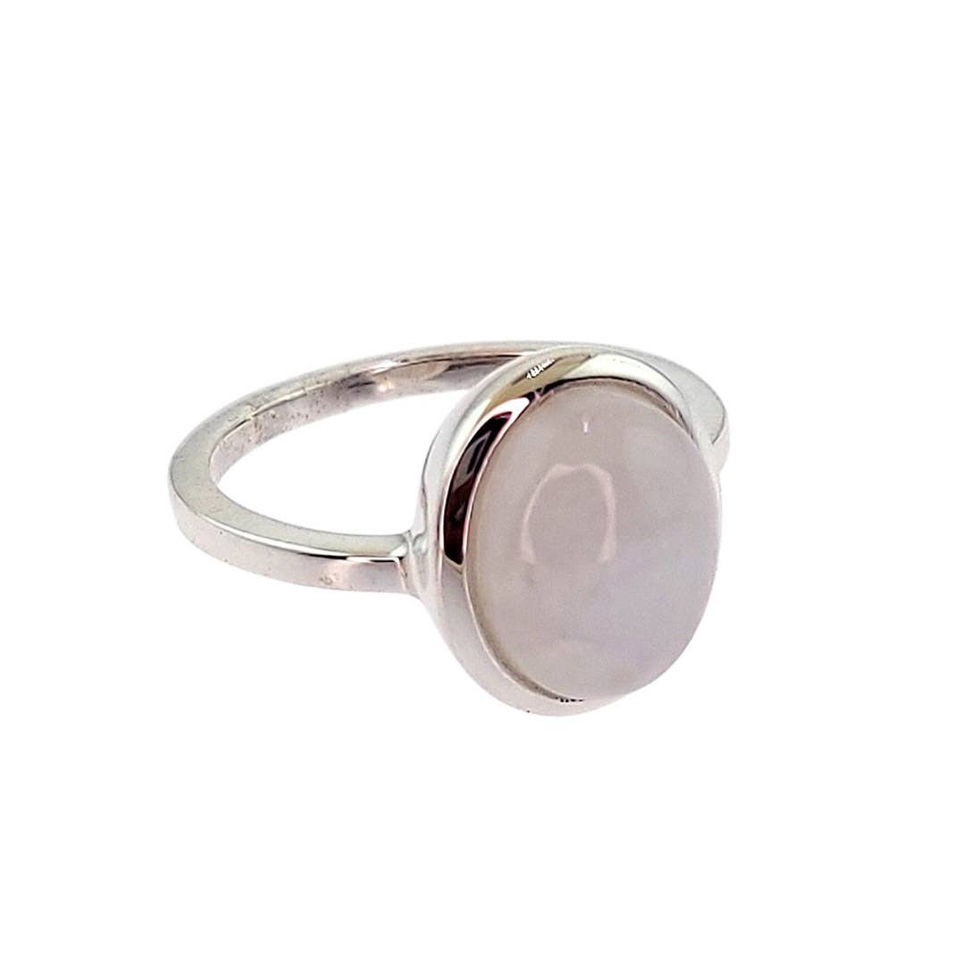 Feelings - Rainbow Moonstone Ring - Size 8 Crystal Earth Sterling