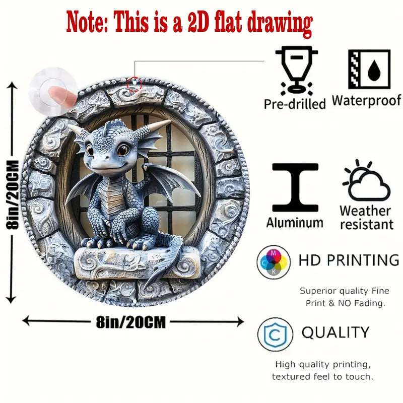 Flying Baby Dragon Aluminum Wall Art - The Bookstore