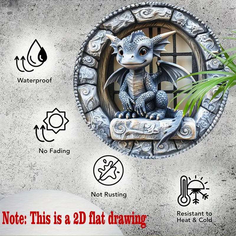 Flying Baby Dragon Aluminum Wall Art - The Bookstore