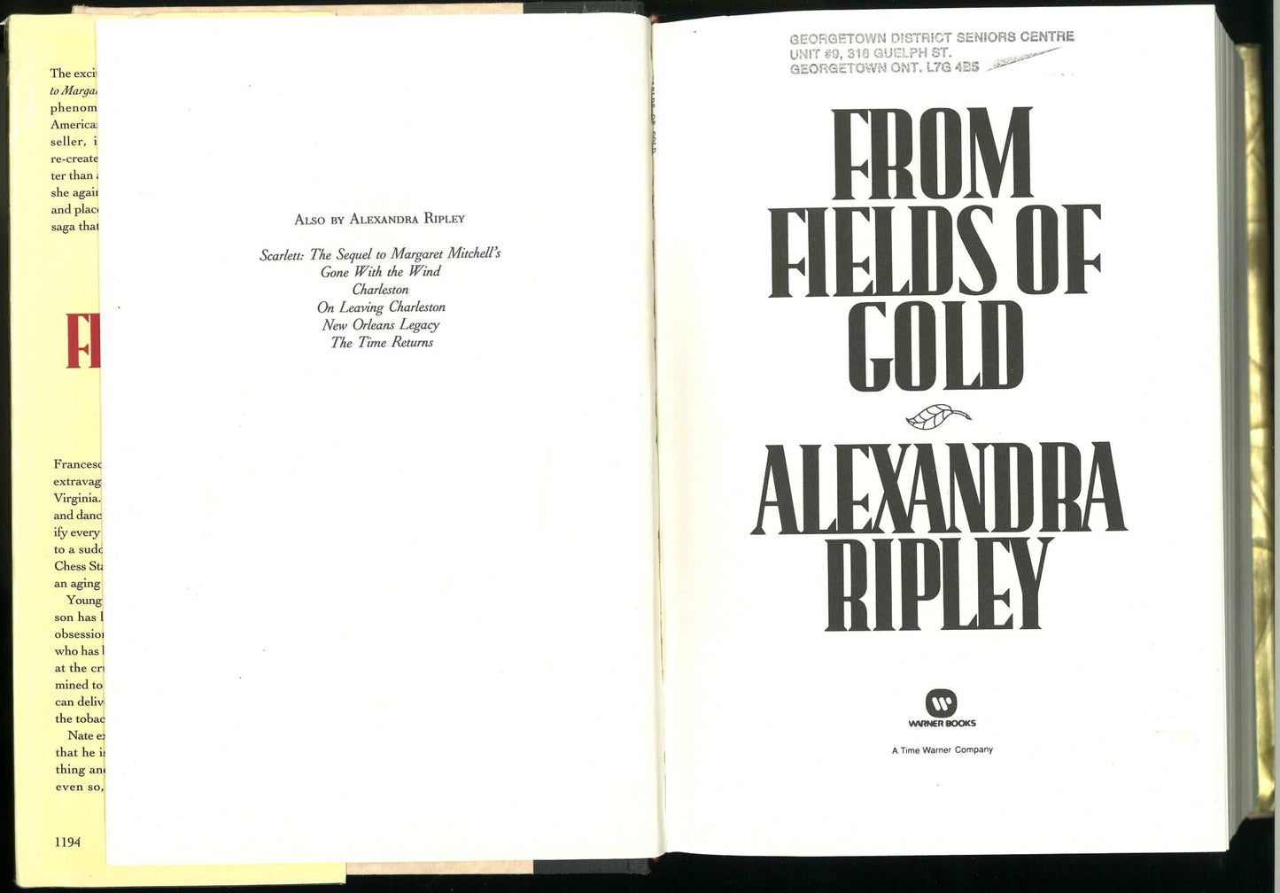 From Fields of Gold Alexandra Ripley