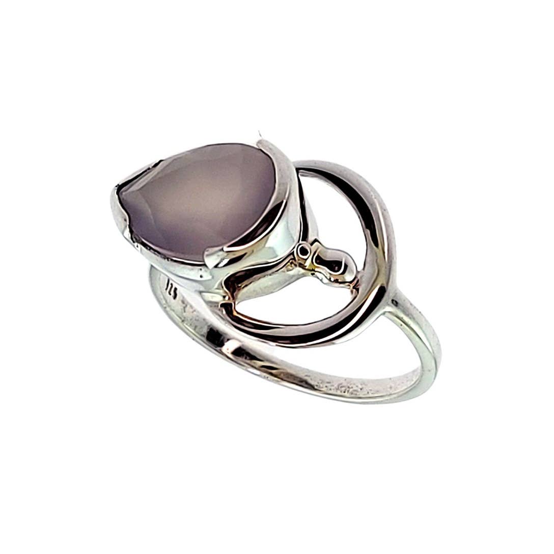 Goddess - Rose quartz - Size 8 Crystal Earth Sterling