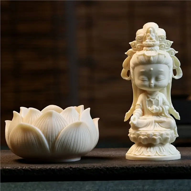 Ivory Fruit Guan Yin Statue