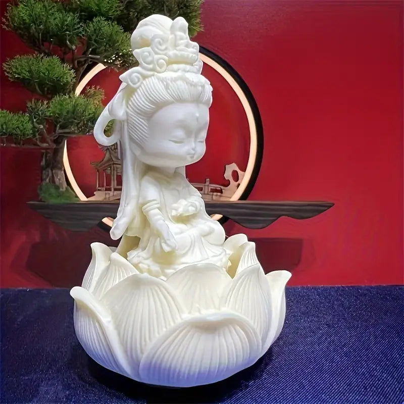 Ivory Fruit Guan Yin Statue