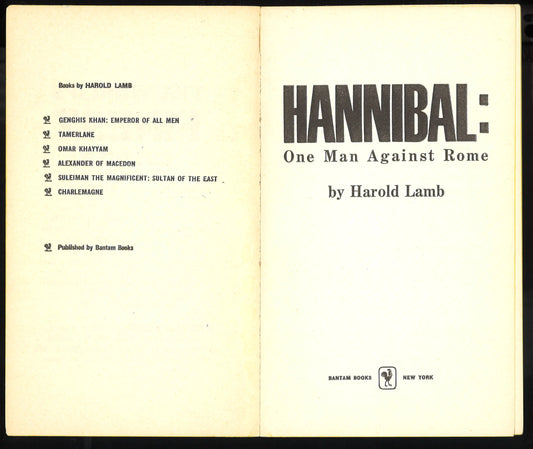 Hannibal: One Man Against Rome - First Edition 1960