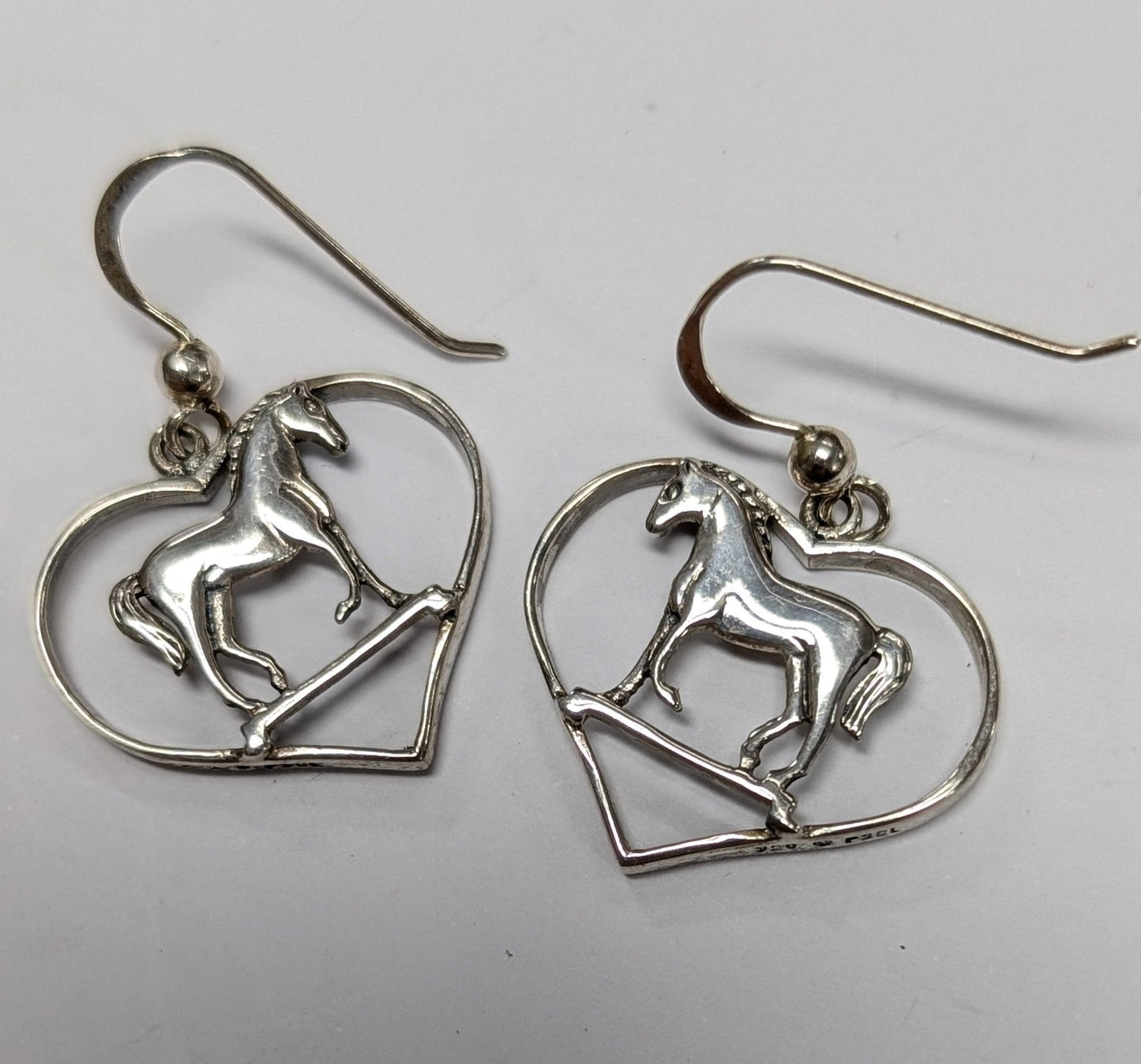 Horse in Heart Sterling Silver Hook Pony Earrings My Store