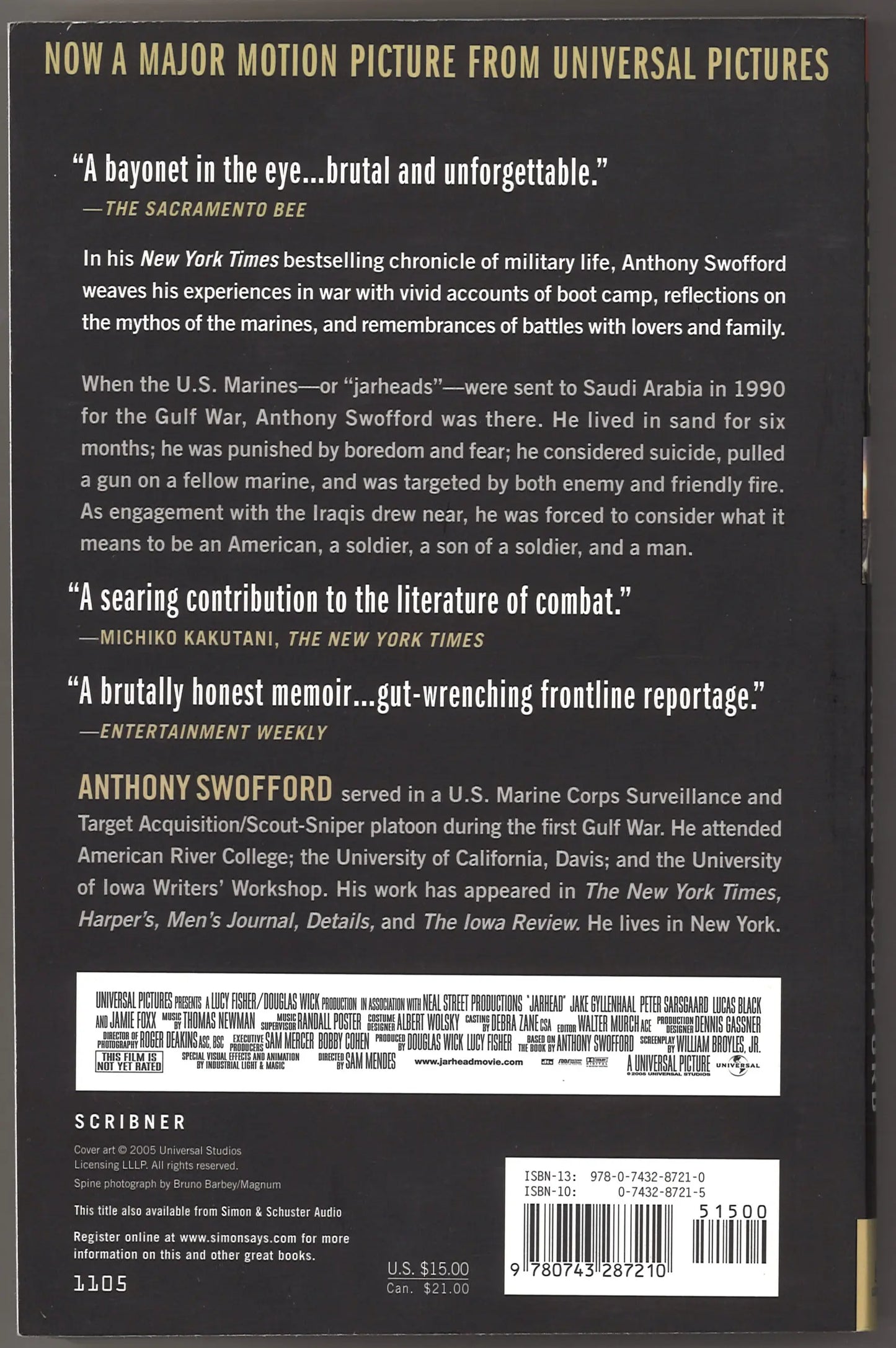 Jarhead : A Marine's Chronicle of the Gulf War and Other Battles