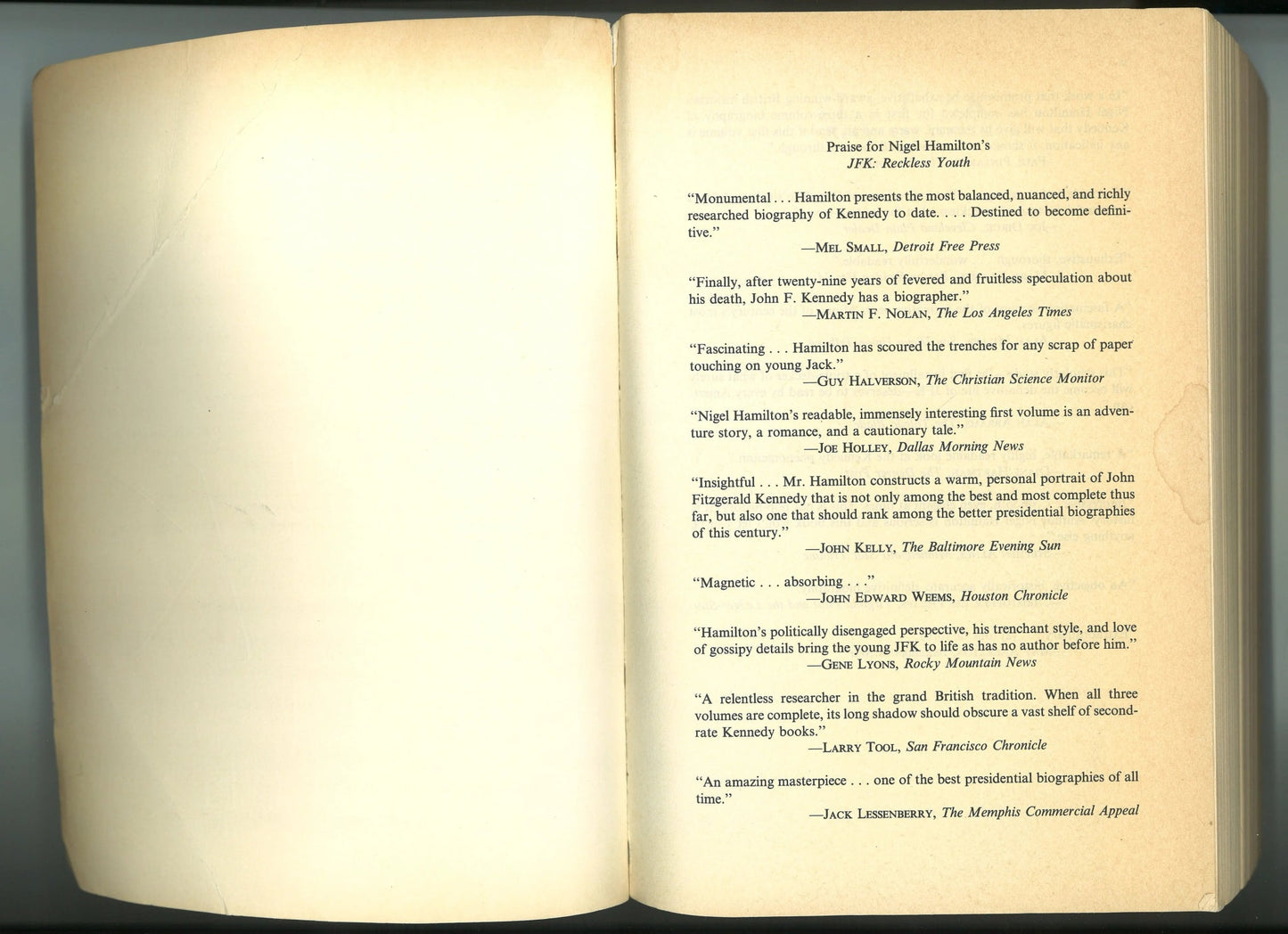 JFK: Reckless Youth Nigel Hamilton