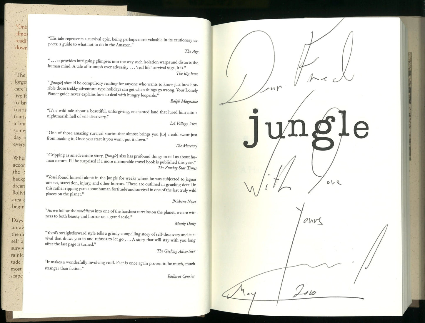 Jungle: A Harrowing True Story of Survival (Signed) Yossi Ghinsberg
