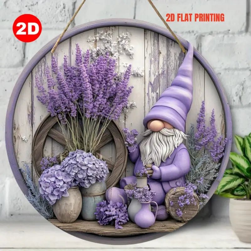 Lavender Garden Gnome Wall Art - The Bookstore