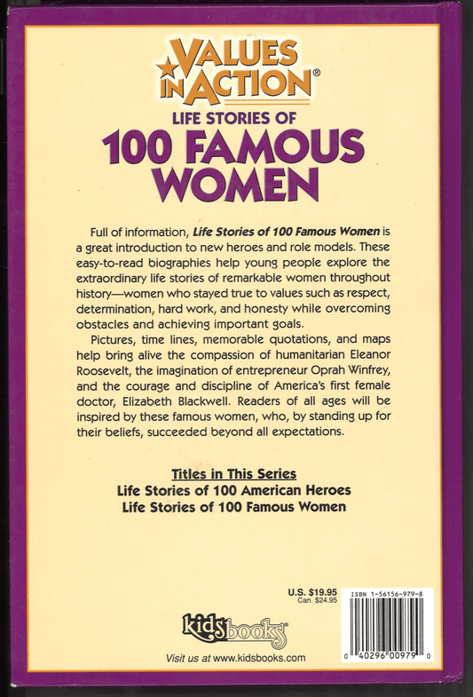 Life stories of 100 famous women (Values in action) - The Bookstore