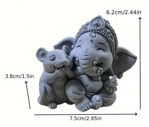 Lord Ganesha and Mouse Figurine - The Bookstore
