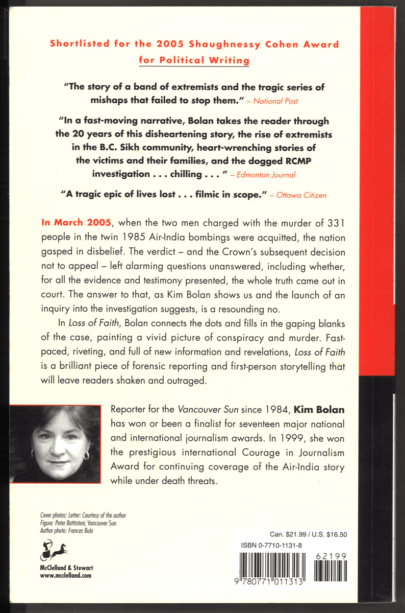 Loss of Faith: How the Air-India Bombers Got Away With Murder - The Bookstore