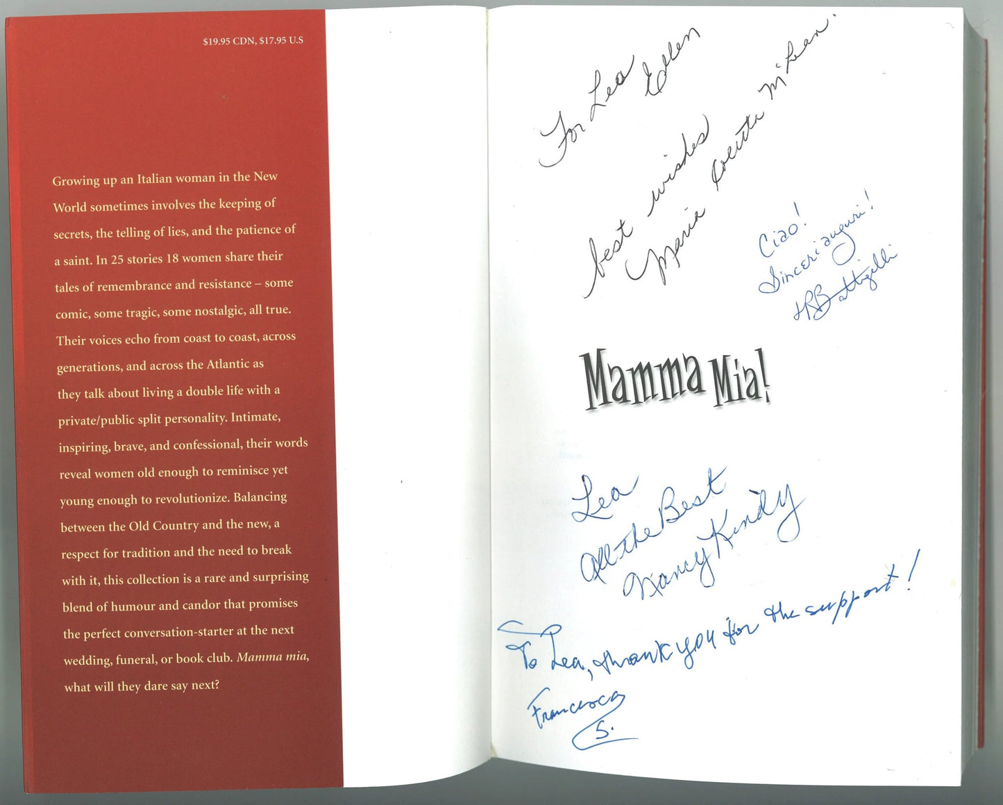 Mamma Mia!: Good Italian Girls Talk Back (Signed) Maria McLean
