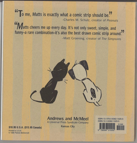 Mutts Volume 1 by Patrick McDonnell – 1996 Comic Strip Collection – Foreword by Charles M. Schulz - The Bookstore