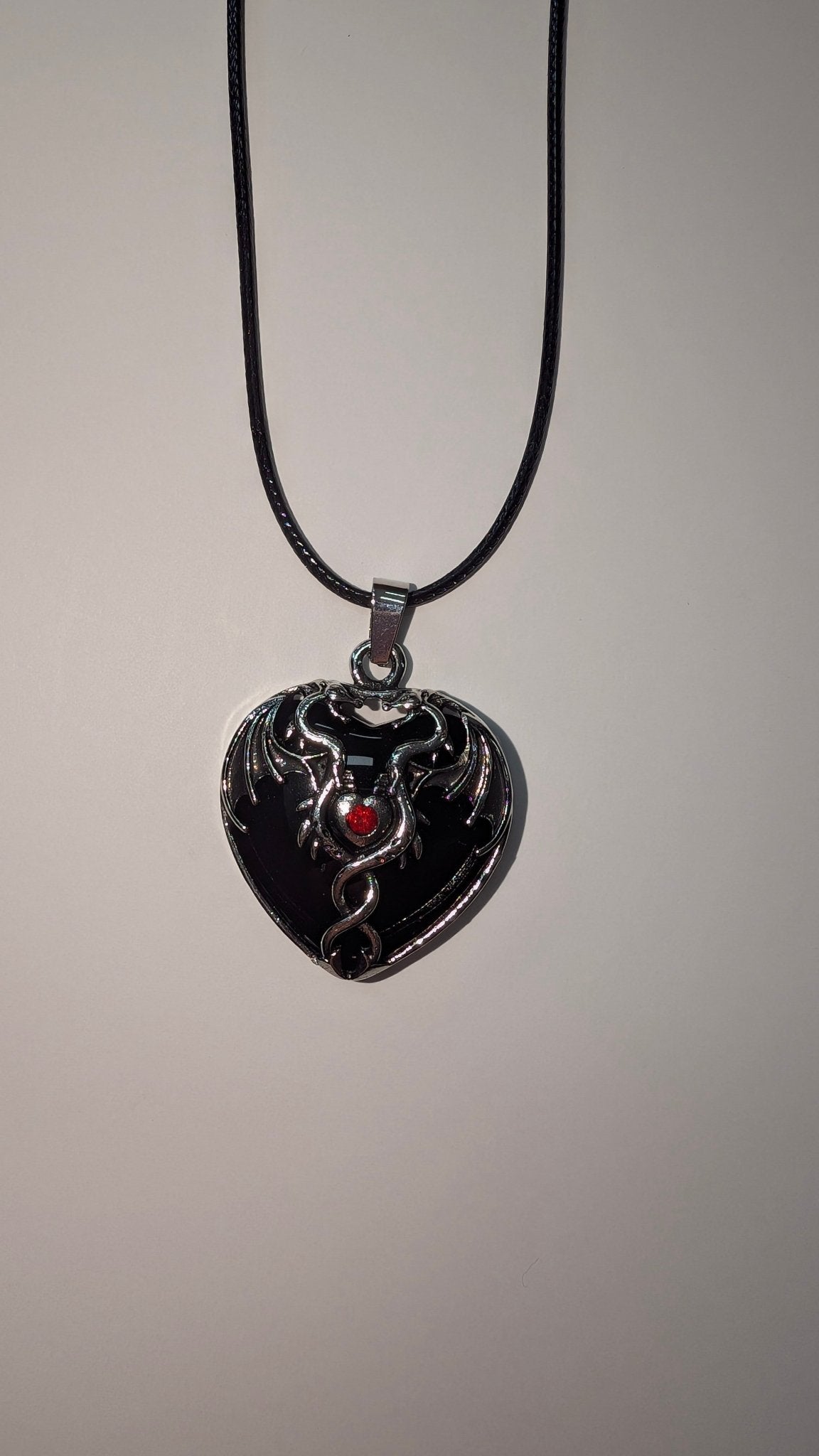 Mystic Dragon Heart Necklace with Natural Stone - The Bookstore