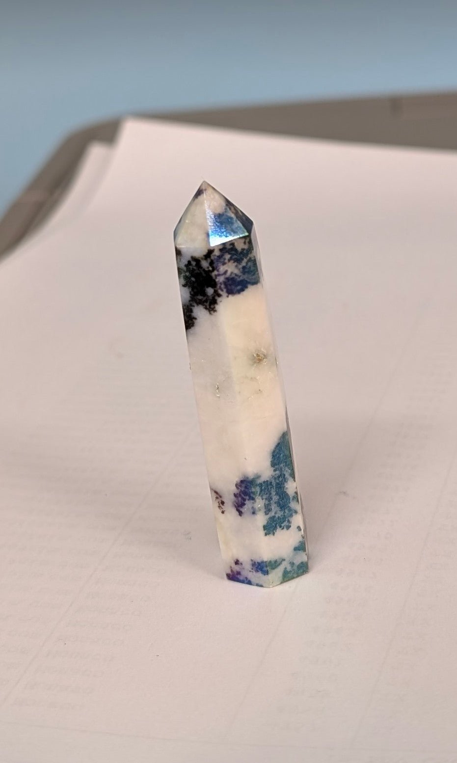 Natural Aura Black and White Zebra Obelisk - The Bookstore