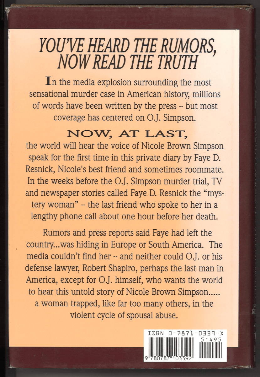 Nicole Brown Simpson: The Private Diary of a Life Interrupted - The Bookstore