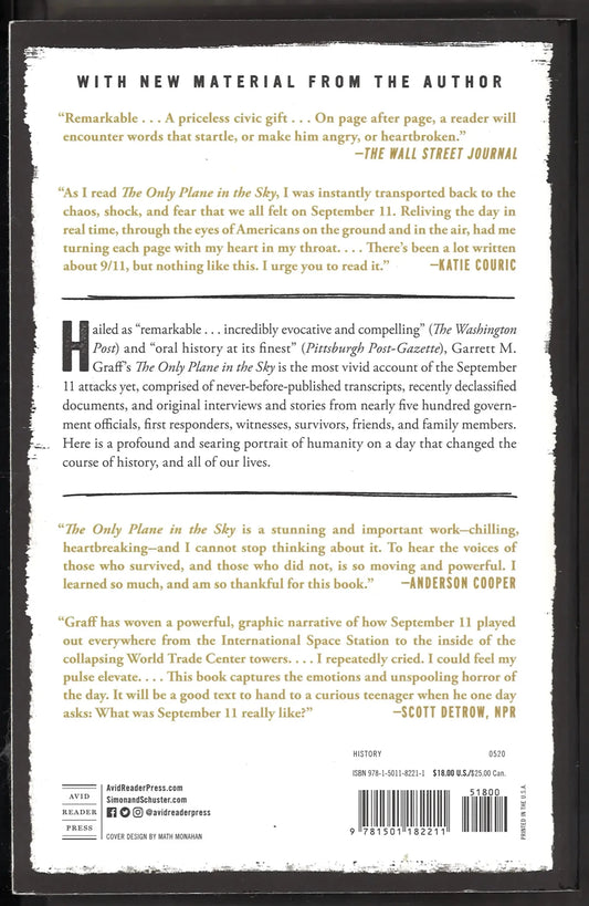Only Plane in the Sky: An Oral History of 9/11 - The Bookstore