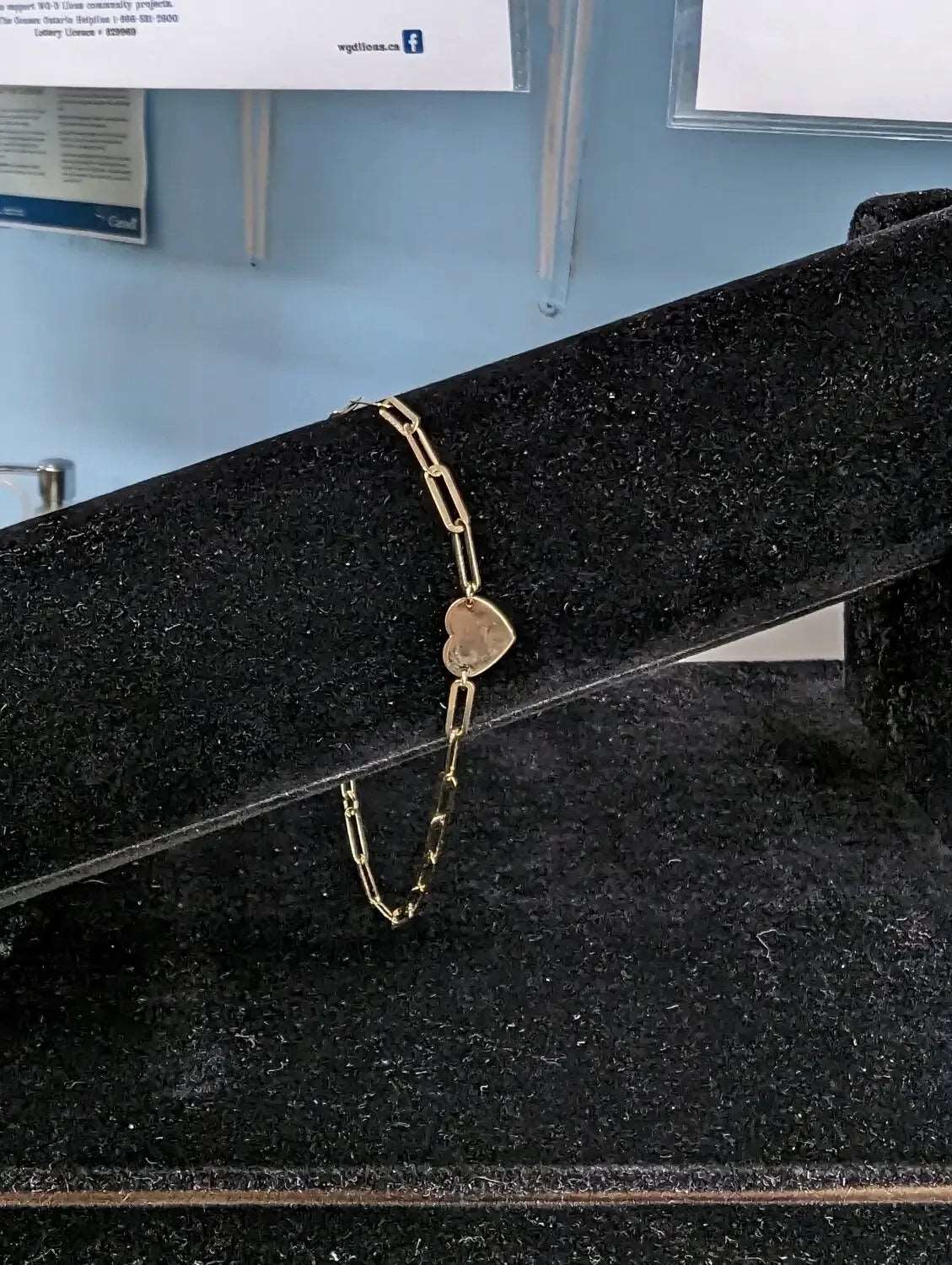 Paperclip Gold Bracelet with Heart - The Bookstore