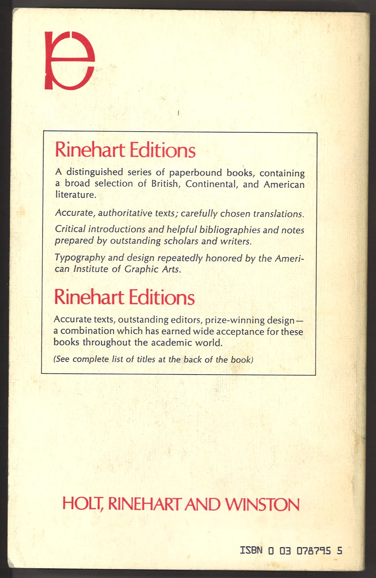 Paradise Lost and Selected Poetry and Prose - Rinehart Editions