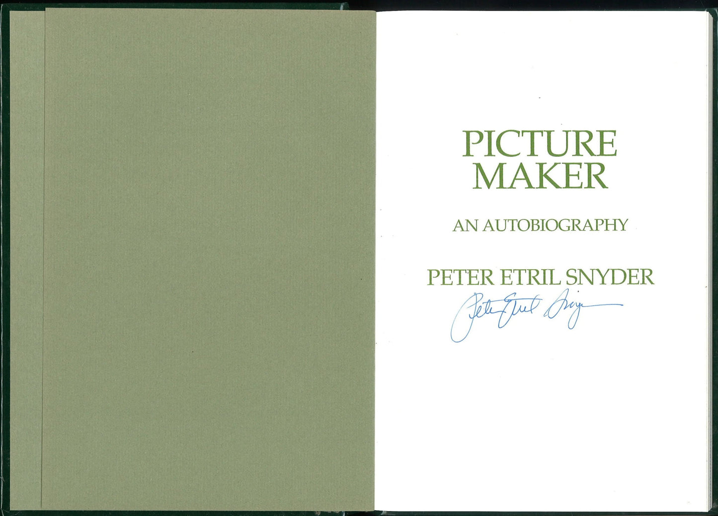 Picture-Maker An Autobiography (Signed) Peter Etril Snyder