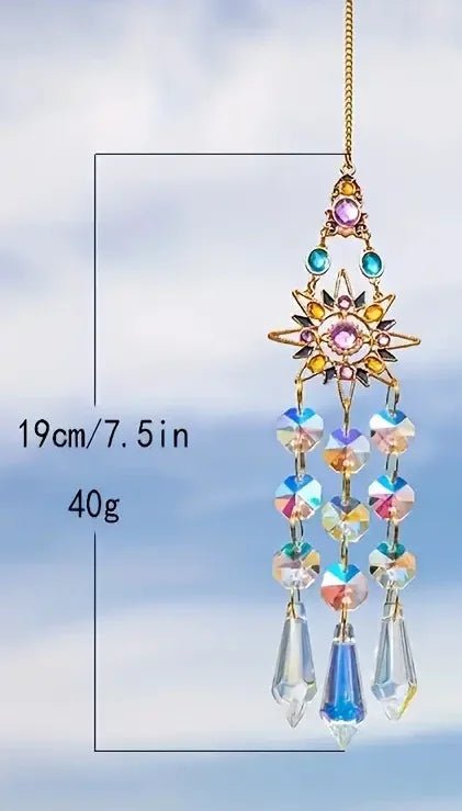 Pretty Crystal Sun Suncatcher - Colorful Crystal Window Hanging - The Bookstore