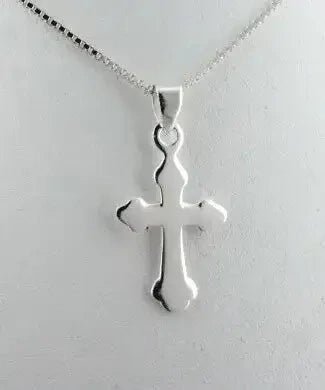 Simple Petite Cross Silver Necklace My Store