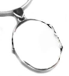 Small Sterling Silver Plain Oval Locket Charm Pendant - The Bookstore