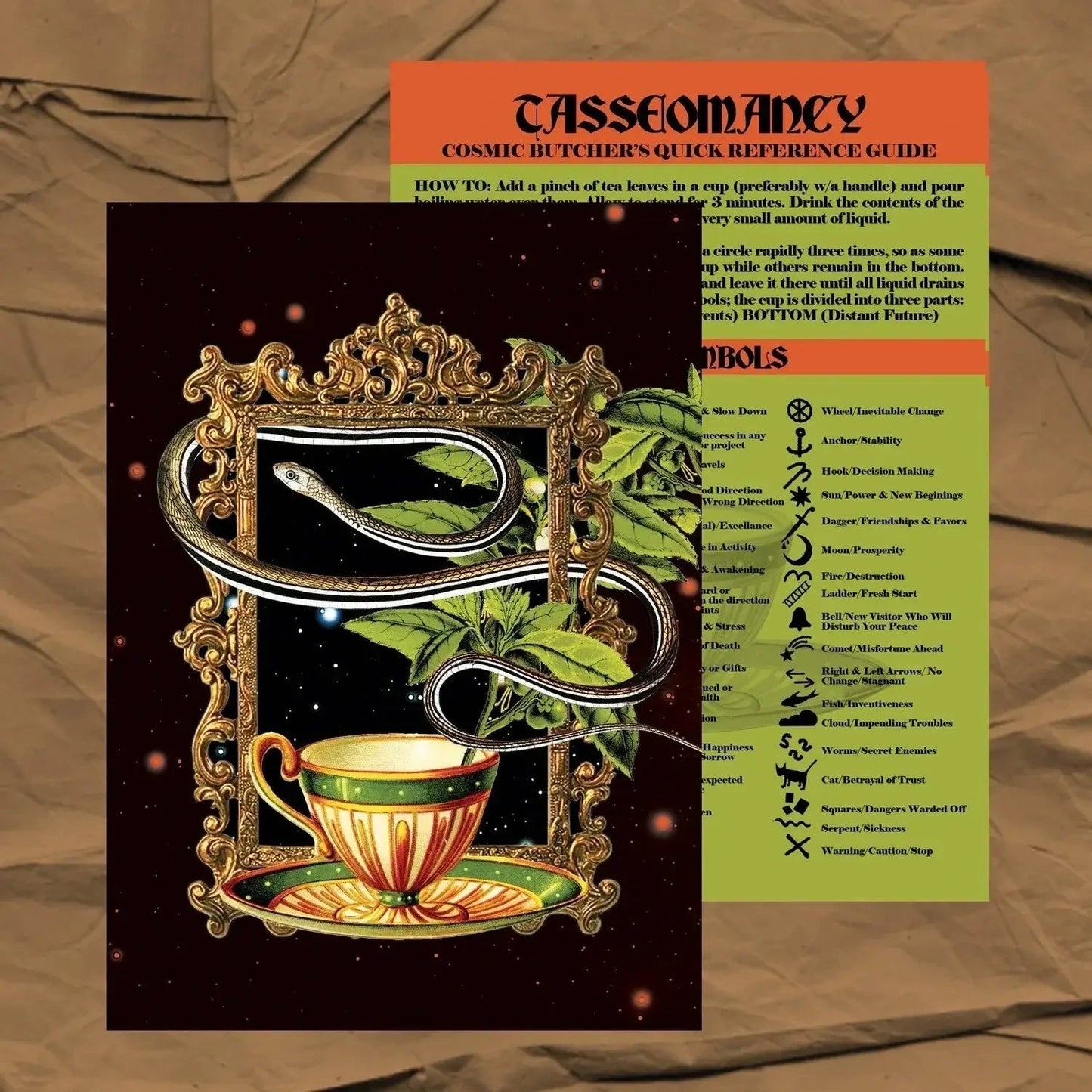 Tea Leaf Reading Guide + Witchy Botanical Snake Art Print My Store