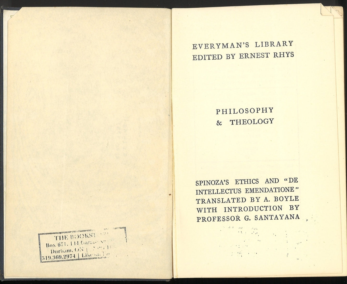 The Ethics of Spinoza and "De Intellectus Emendatione" - The Bookstore