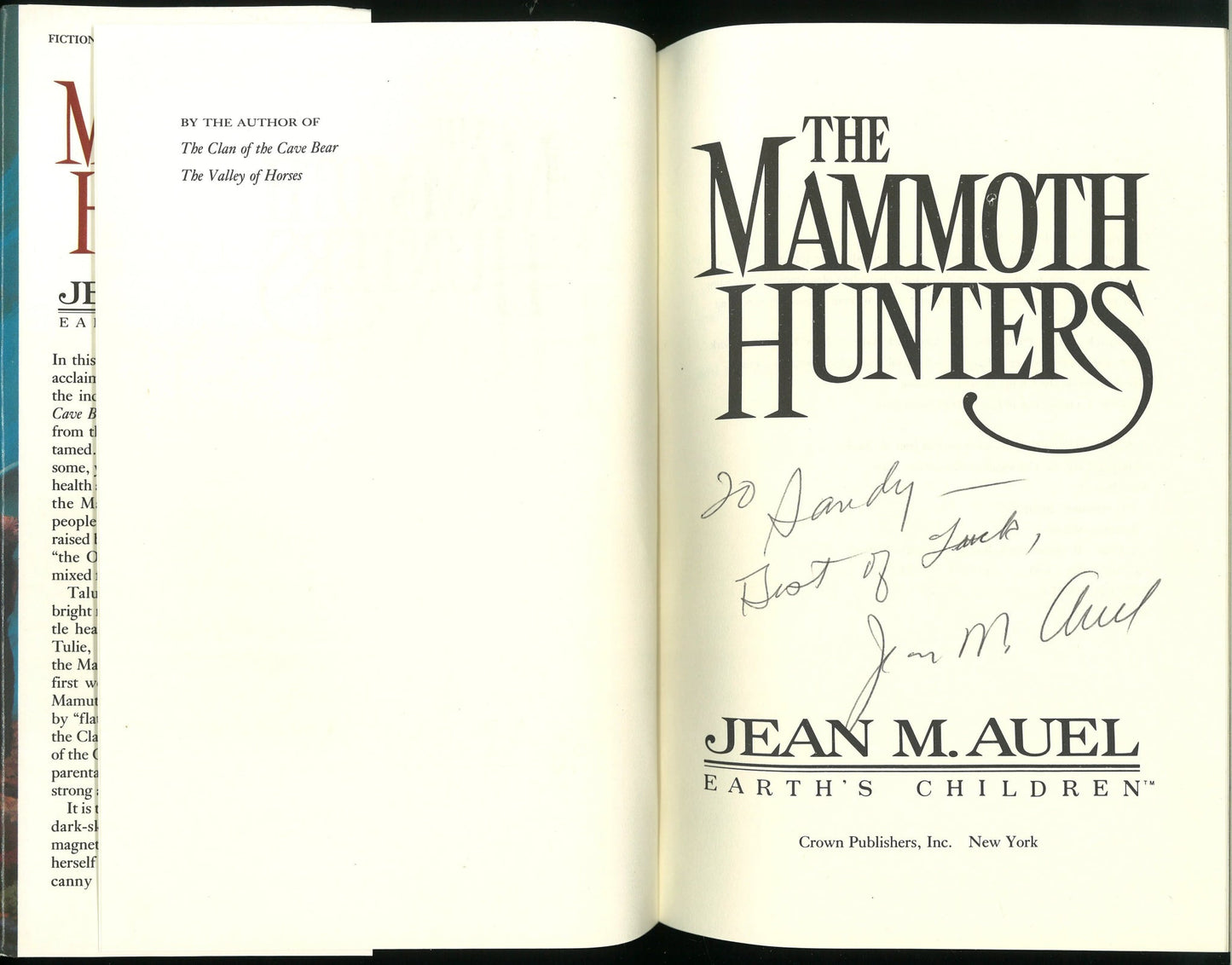 The Mammoth Hunters (Earth's Children, Book 3) (Signed) Jean M. Auel